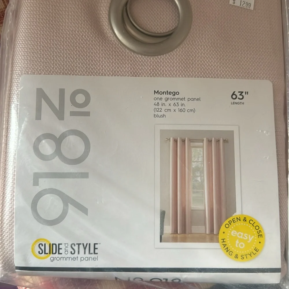 No 918 Curtains 63”. New. 2 Panels